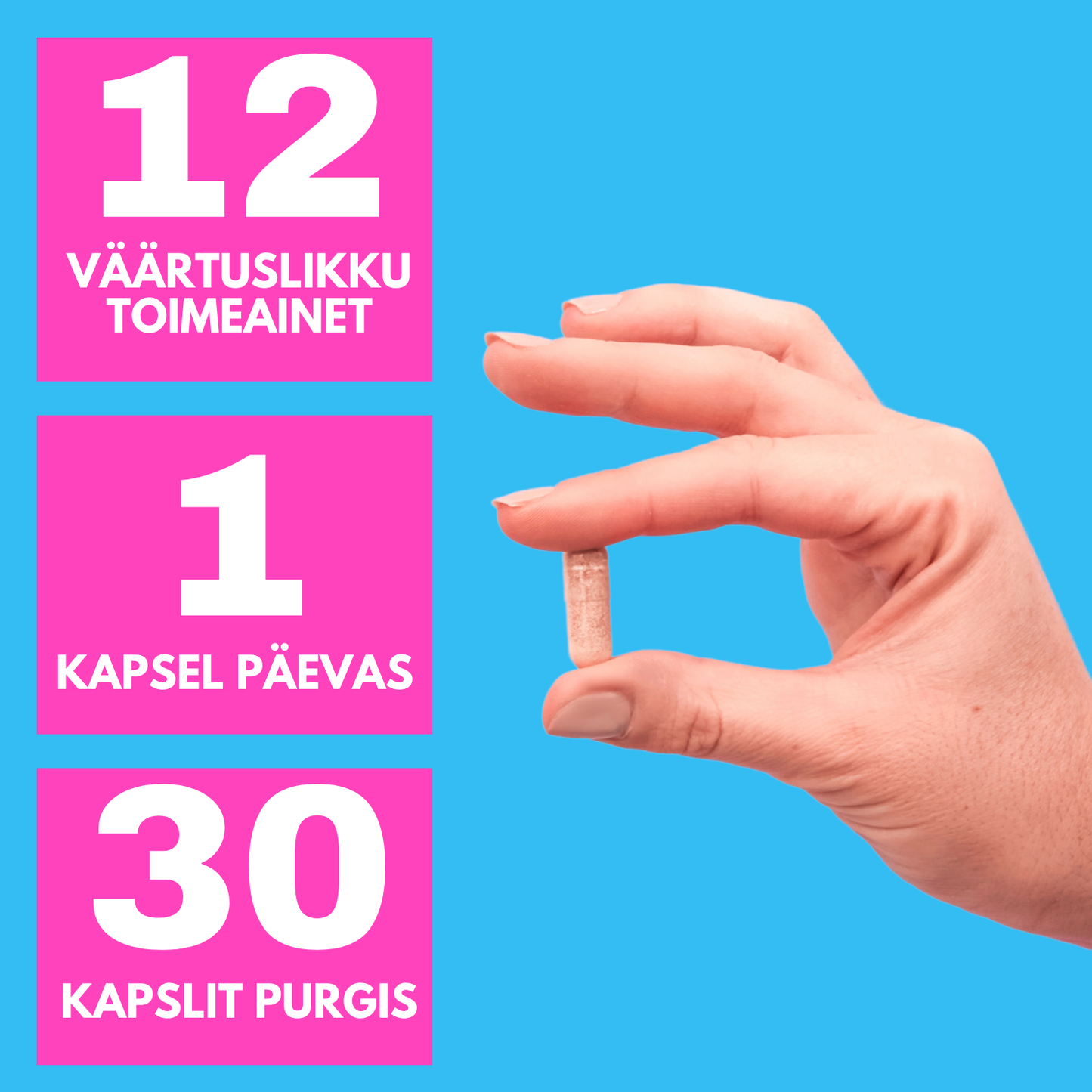 menopausi vitamiini kapsel naise käes